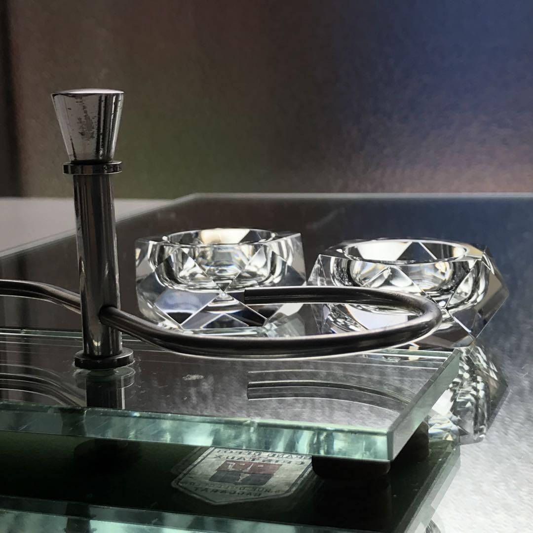 激レア♪オールドバカラBACCARATソルトセラー美しい鏡台座付き☆塩胡椒