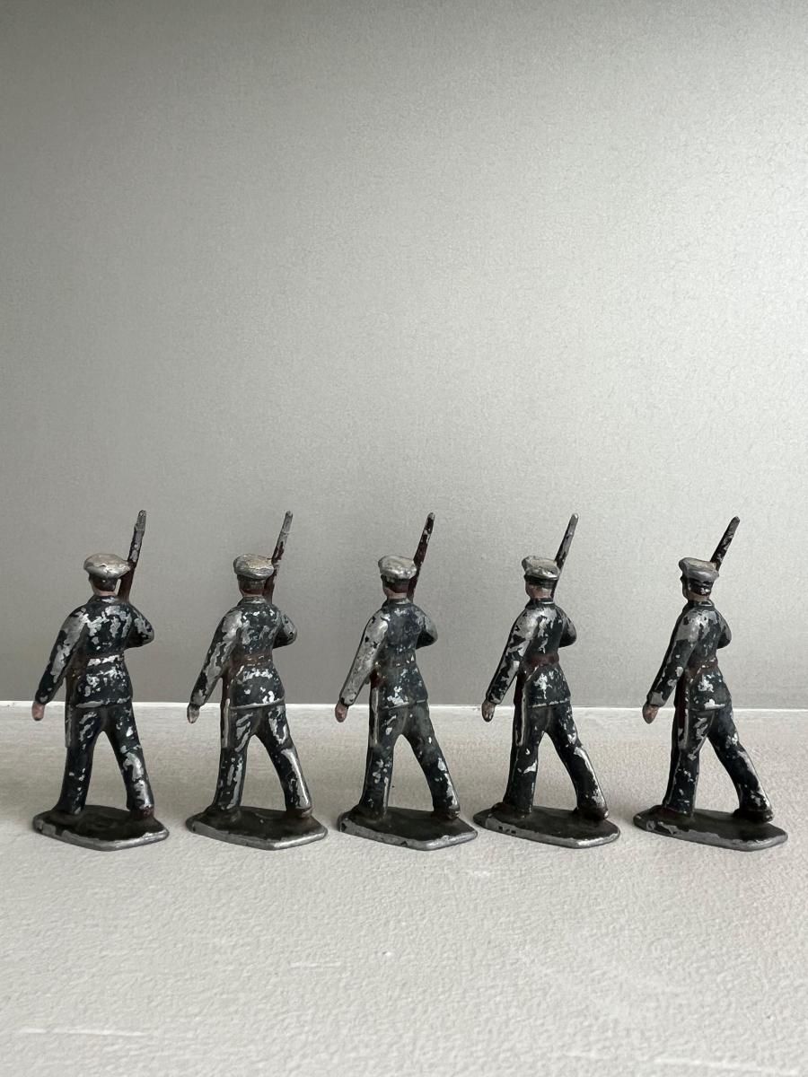 フランス製アルミ兵隊フィギュア5体 1900年代中期