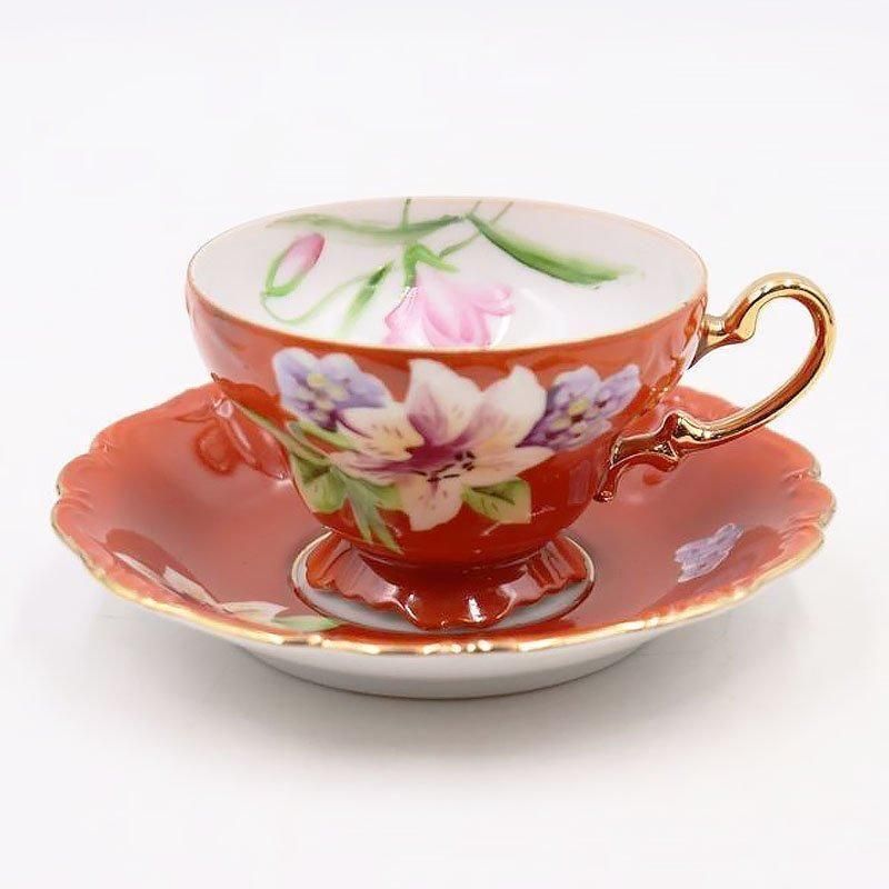 昭和アンティークのノリタケ火鉢・白薔薇モチーフ