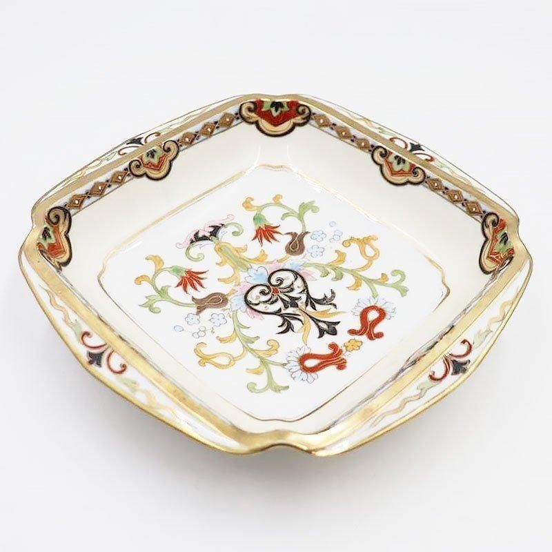 オールドノリタケ　アネモネ　絵　鉢　骨董　アンティーク　金彩　ハンドペイント 大正時代オールドノリタケ金彩飾り皿 直径26 高さ3
