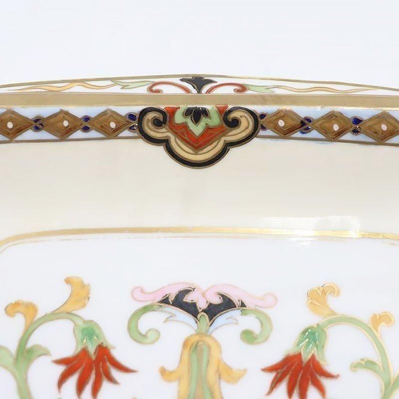 オールドノリタケ　手描きの鉢 手描き オールドノリタケ NORITAKE スクエア 角鉢 飾り鉢