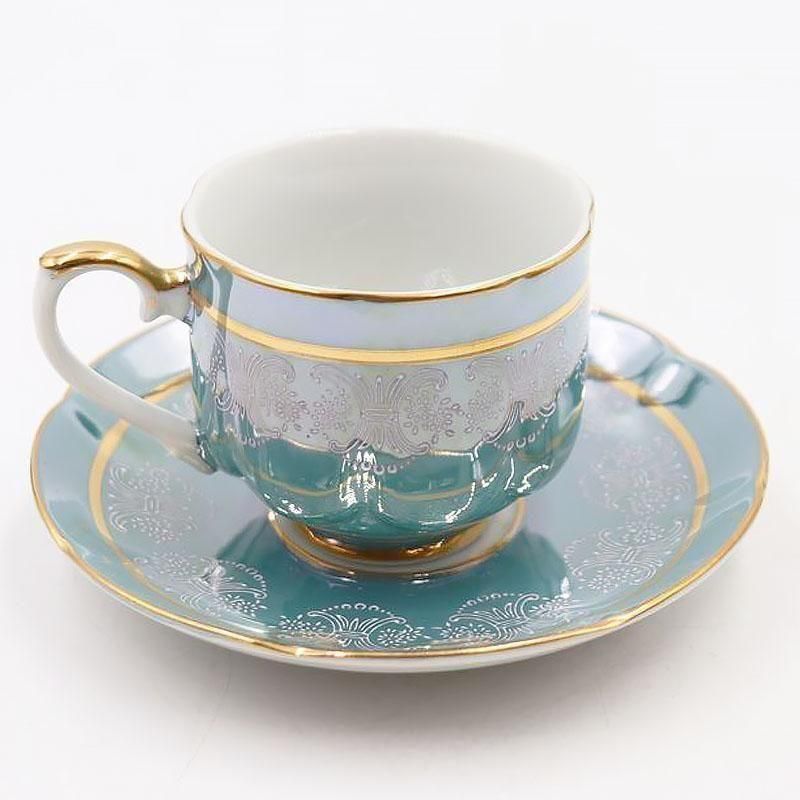 1950年代 ヴィンテージカップアンドソーサーブルーグリーン