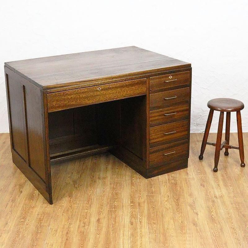 東海家具 ヴィンテージデスク 片袖 モダン クラシック サクラ材 書斎机 デスク 東海家具 ヴィンテージデスク 片袖 モダン クラシック サクラ材