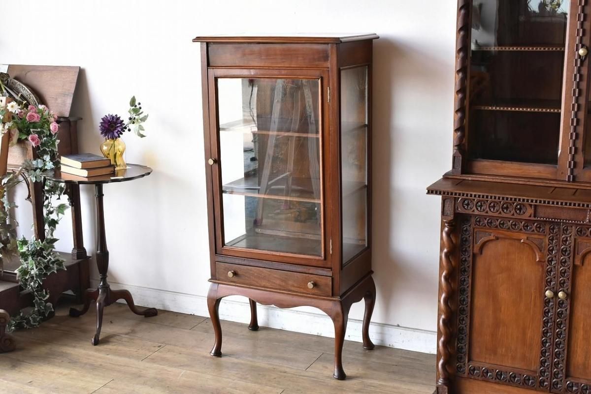 アンティーク ガラスキャビネット オールドチーク ガラスキャビネット/Old Teakwood Glass Cabinet