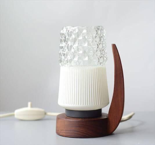 ヴィンテージデスクランプ ドイツ製チークxガラス60-70年代