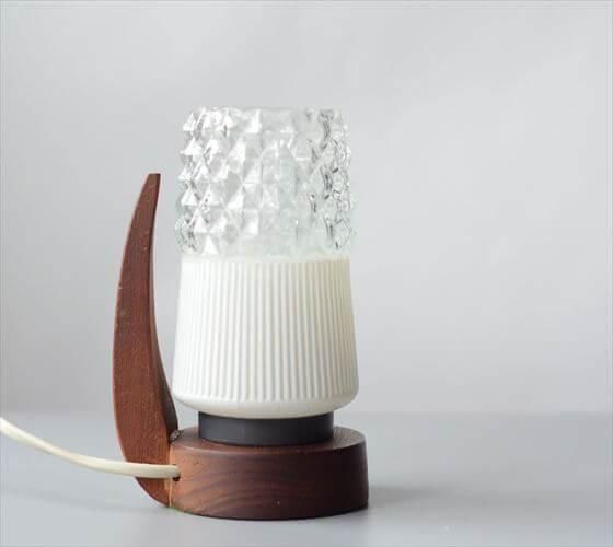 ヴィンテージデスクランプ ドイツ製チークxガラス60-70年代