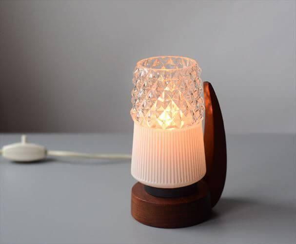 ヴィンテージデスクランプ ドイツ製チークxガラス60-70年代