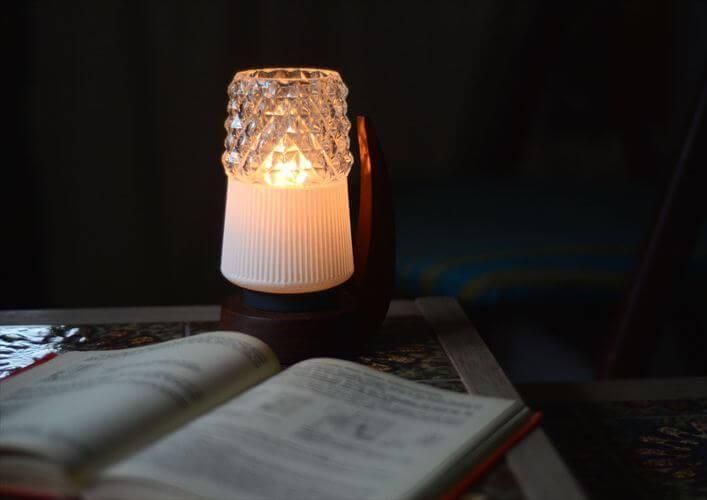 ヴィンテージデスクランプ ドイツ製チークxガラス60-70年代