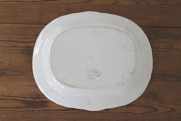 【レア】アンティーク　アジアティックフェザンツ　オーバル皿　大皿　パーティー イギリス食器 Burleigh グリーンアジアティックフェザンツ