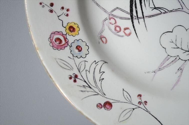 1920～30年代ベルギー製ヴィンテージBOCH D.2082 vogel 17.5cmプレート