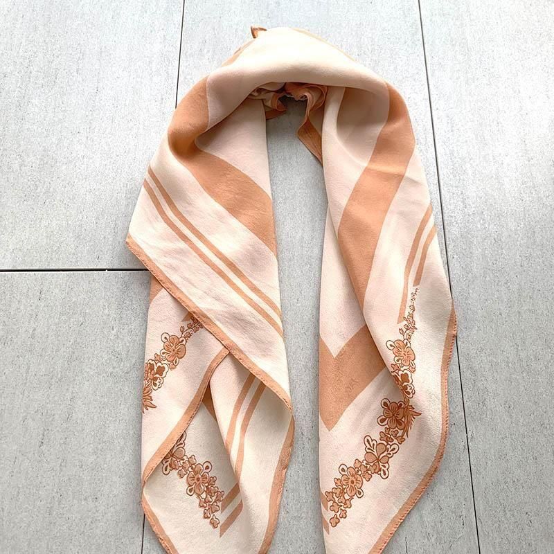 JACQUES GRIFFE PARIS シルクスカーフ小 オレンジ シンプル 18ACb3