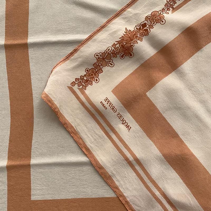 JACQUES GRIFFE PARIS シルクスカーフ小 オレンジ シンプル 18ACb3