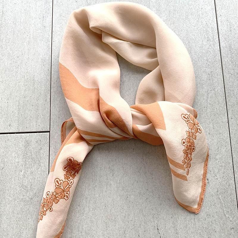 JACQUES GRIFFE PARIS シルクスカーフ小 オレンジ シンプル 18ACb3