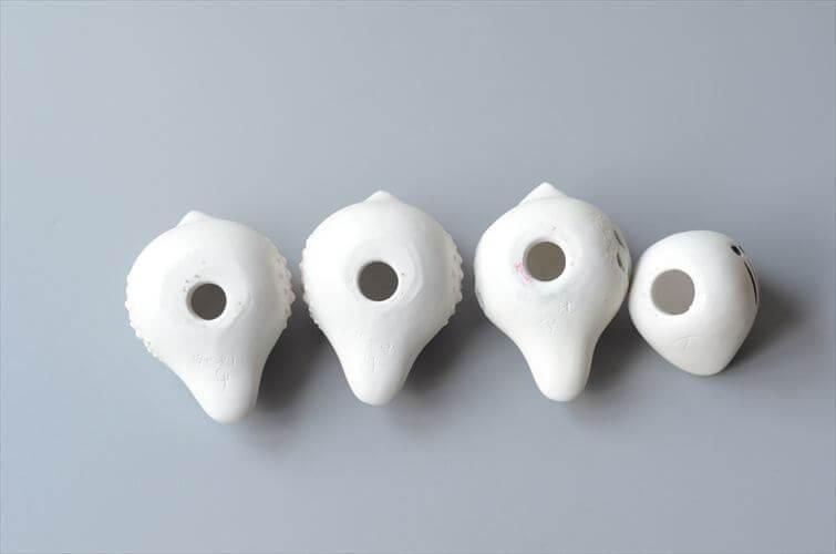 北欧アンティーク 陶器のかわいい小鳥4羽セット