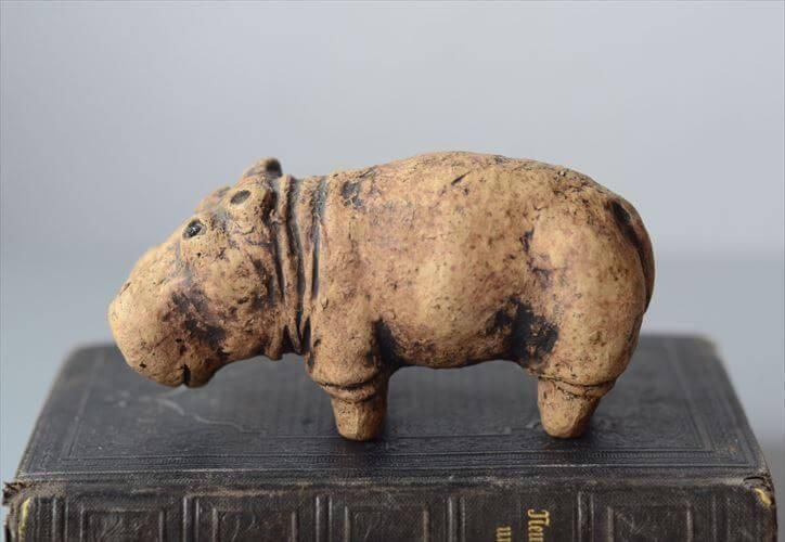 かわいい陶器のカバ オブジェ インテリア フィギュア