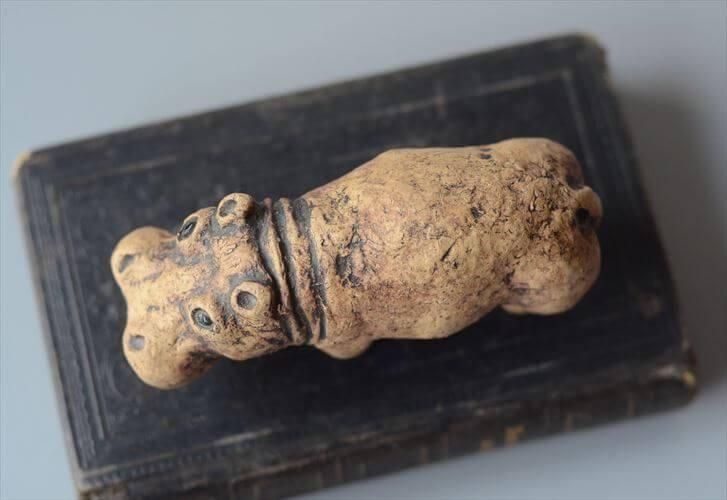 ビンテージ　カバ　石彫　オブジェ　置物　インテリア　工芸品　美術品　A1315 ビンテージ カバ 石彫 オブジェ 置物 インテリア 工芸品 美術品