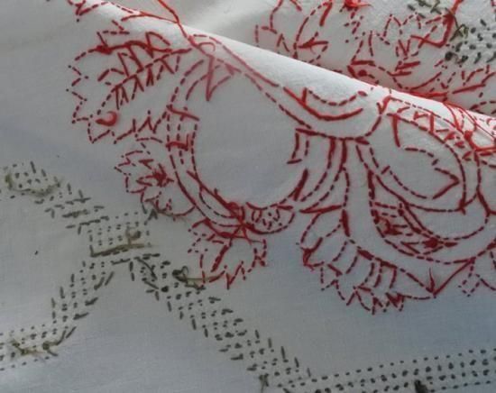 ハンガリー ヴィンテージ 手刺繍テーブルクロス