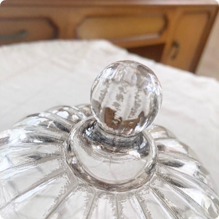 フランス ヴィンテージ キャンディポット ガラス製