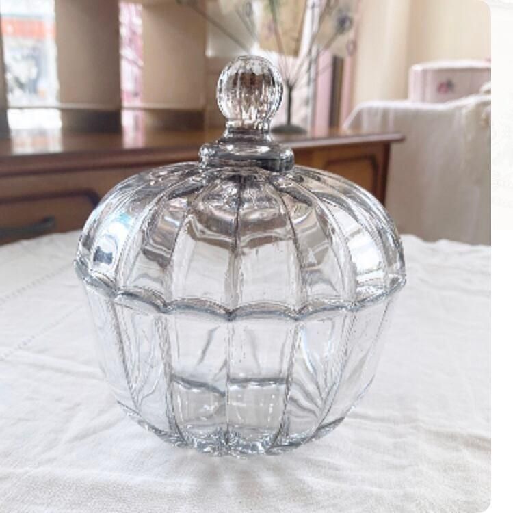 フランス ヴィンテージ キャンディポット ガラス製