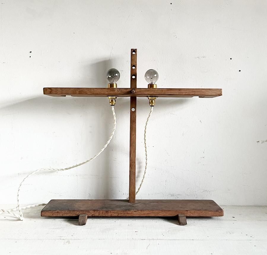 フランスアンティーク 実験器具ランプ E17ソケット付き