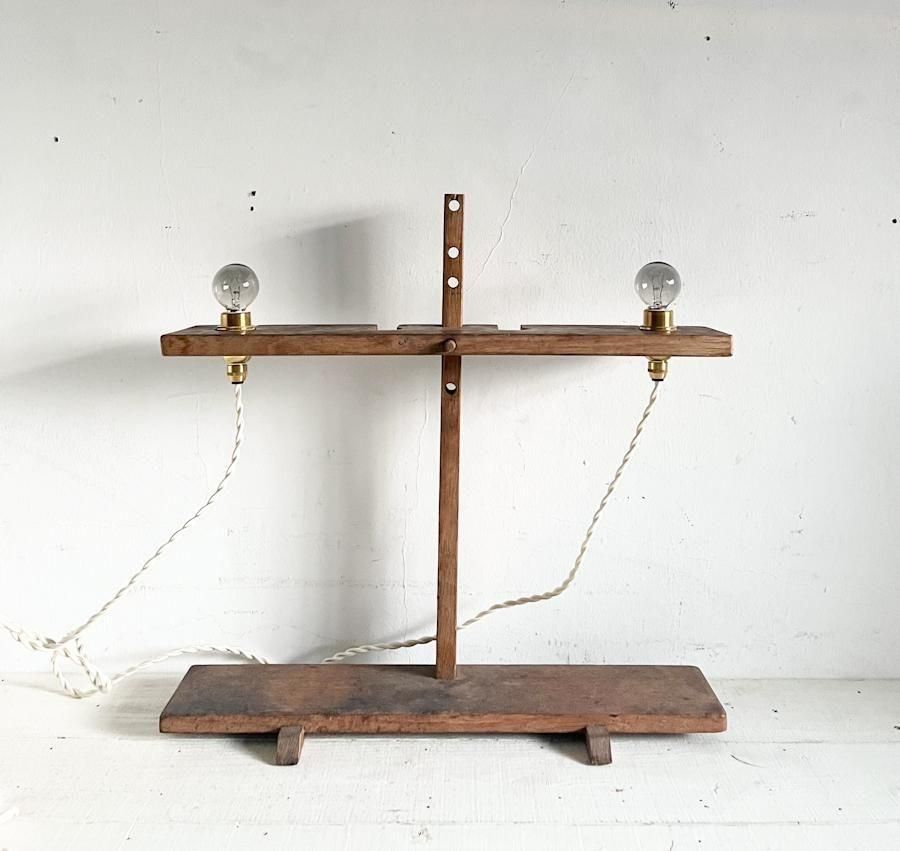 フランスアンティーク 実験器具ランプ E17ソケット付き