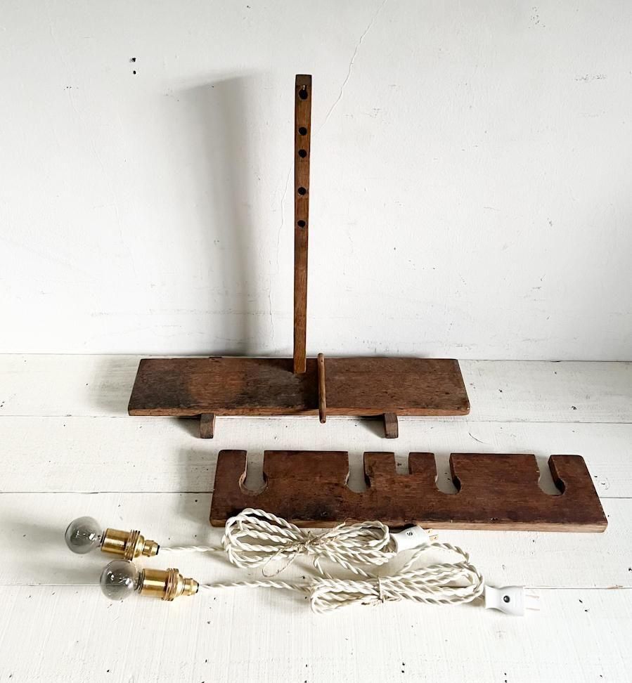 フランスアンティーク 実験器具ランプ E17ソケット付き