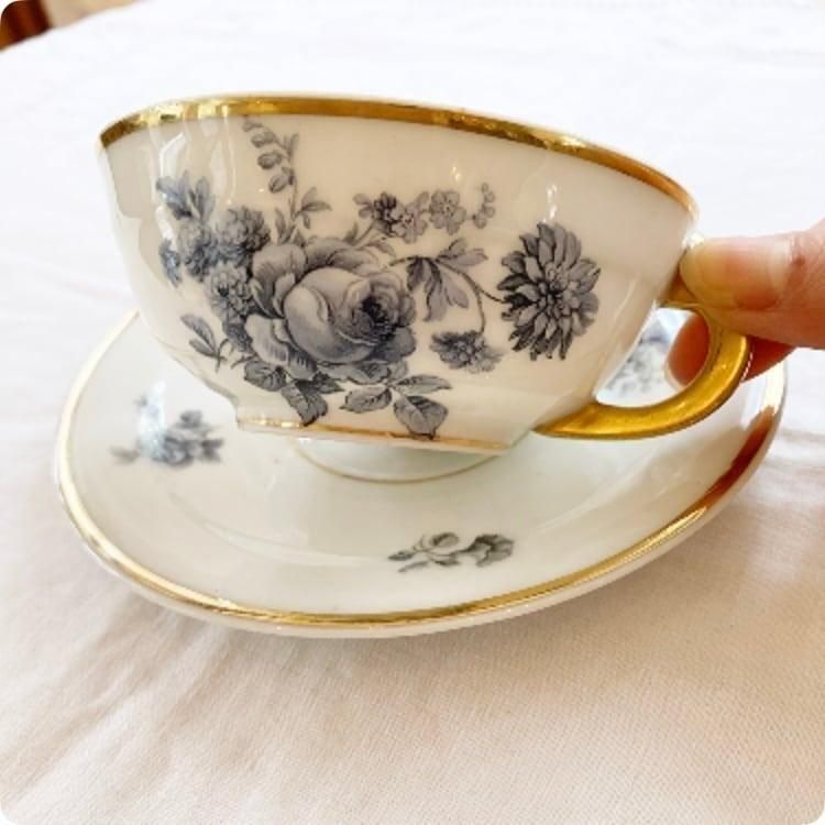 LAURE JAPY JARDIN リモージュ　カップソーサー＆プレート一式 LAURE JAPY JARDIN リモージュ カップソーサー＆プレート一式