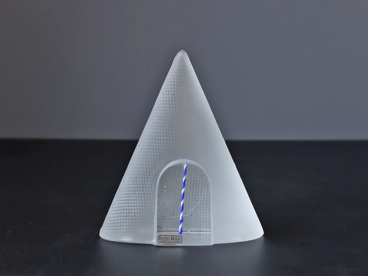 Orrefors (オレフォス）のハンドペイントの水差し、冠水瓶　スウェーデン Orrefors Flower Vase designed by Sven Palmqvist/オレフォス