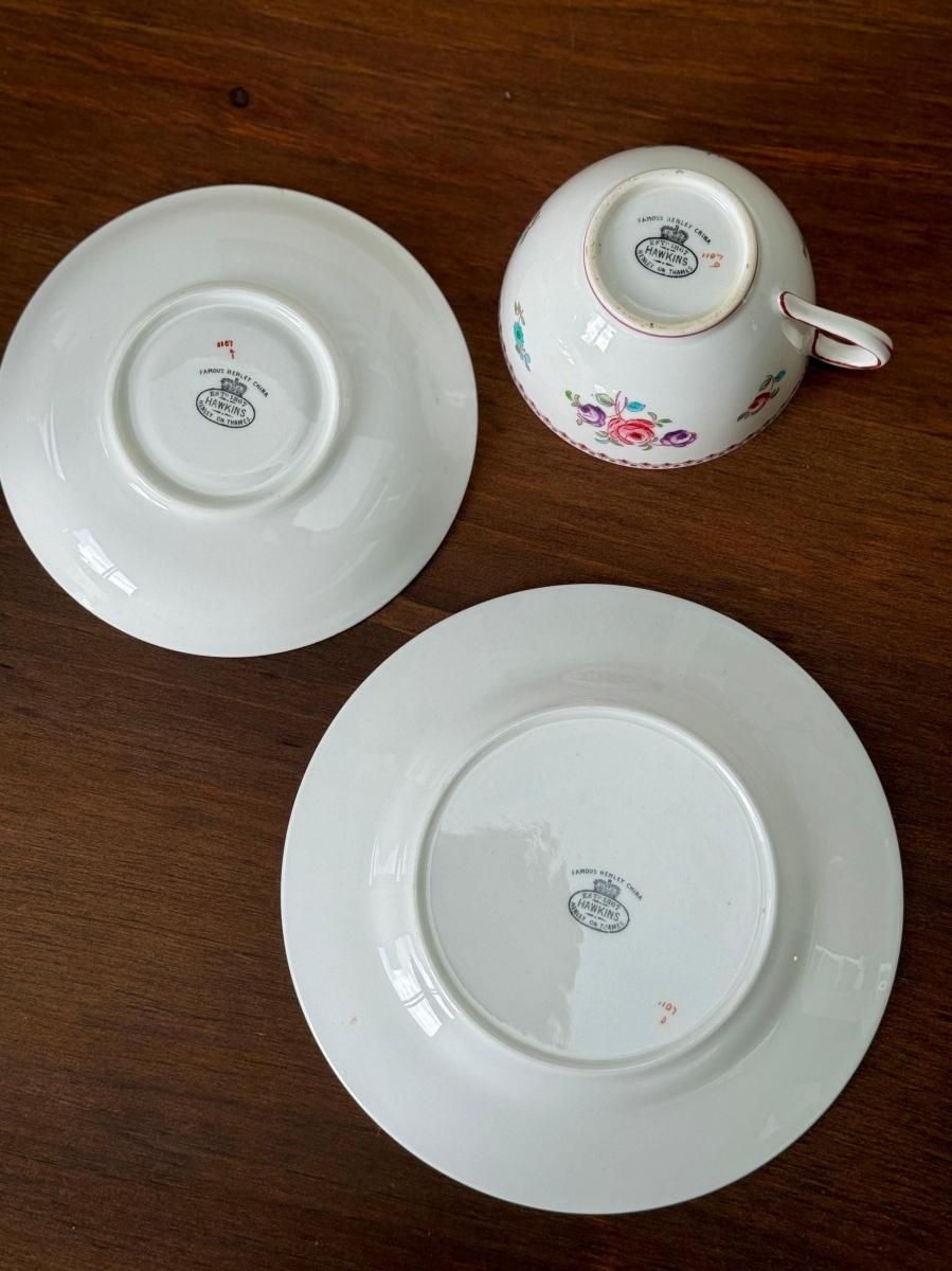 ヴィンテージ ビクトリア時代 ティーカップトリオ 手彩色 一点物