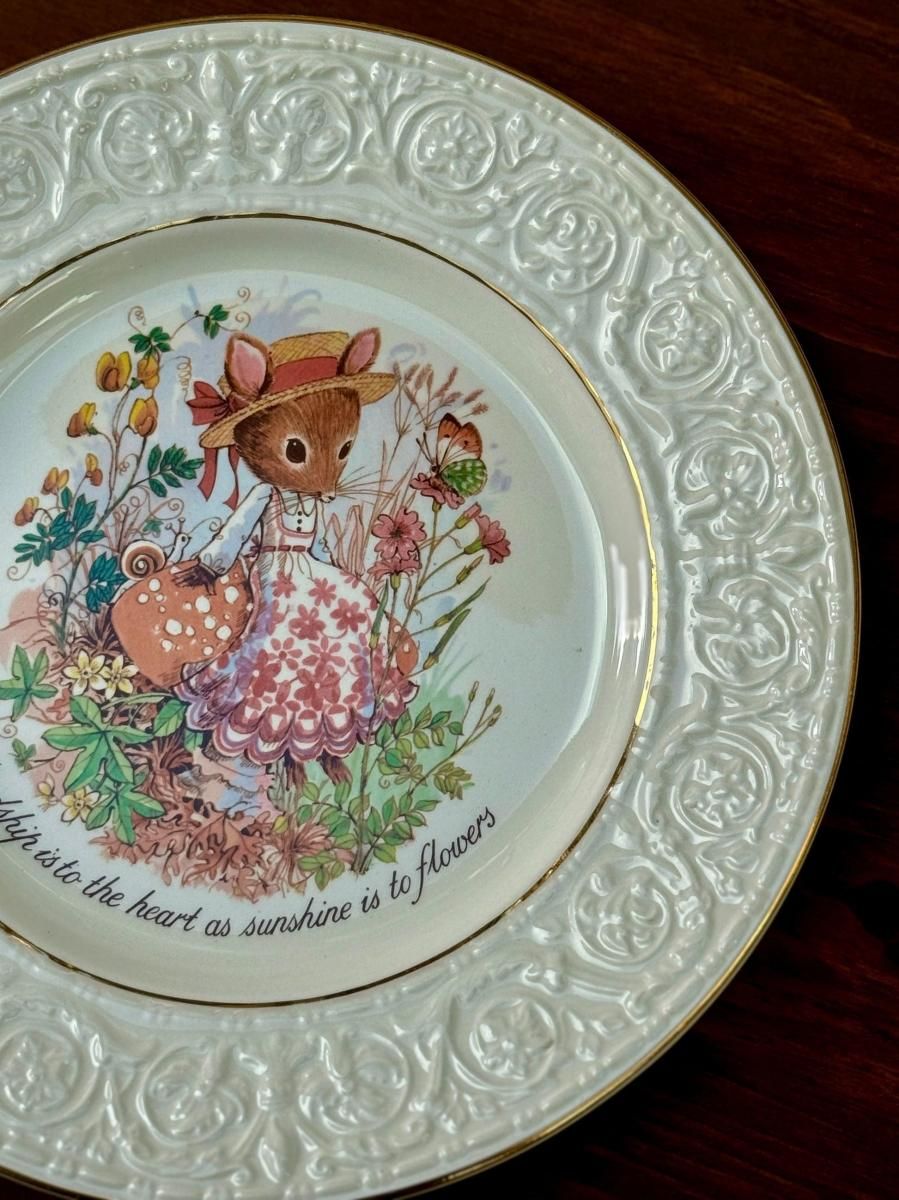 ヴィンテージ クラウンデヴォン 絵皿 草原のネズミ 1970年代