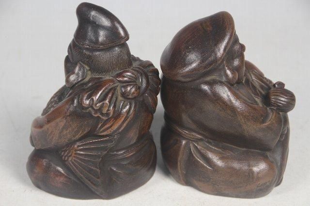 アンティーク 備前焼 えびす大黒 明治時代 鯛と大根付き