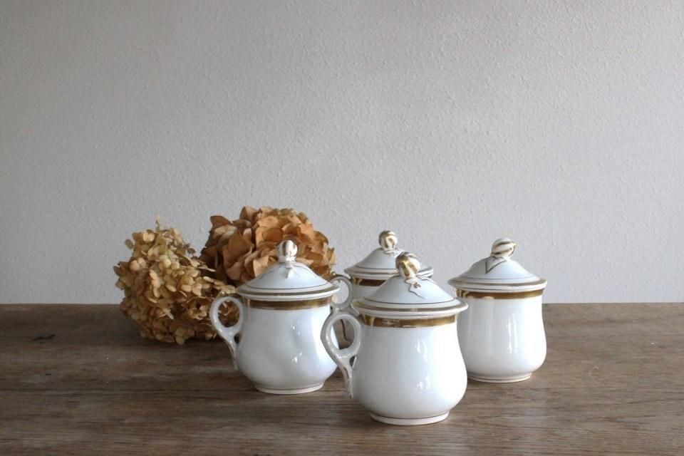フランス19世紀 蓋付きクリームカップ 6100 - ANTIQUE LEAVES
