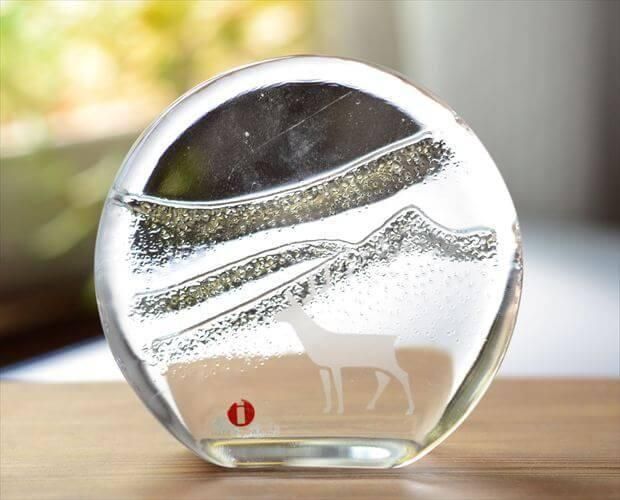 iittala 雪山 トナカイ ガラス オブジェ ヴィンテージ