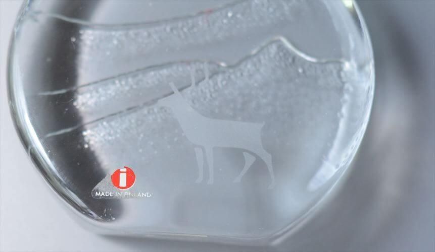 /イッタラ トナカイと月明かり ガラスの置物(ペーパーウェイト) iittala - iittala/イッタラ トナカイと月明かり ガラスの置物