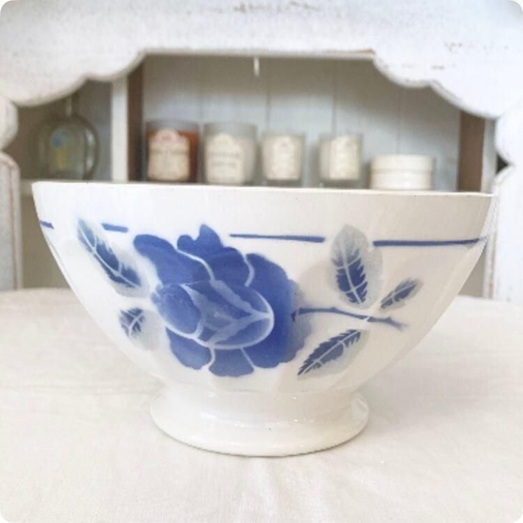 フランス　アンティーク　カフェオレボウル　プチ　花 アンティーク カフェオレボウル 花 ピンク フランス ムーラン