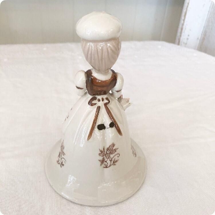 アンティーク フランス 陶器製オブジェ 呼び鈴 女性モチーフ