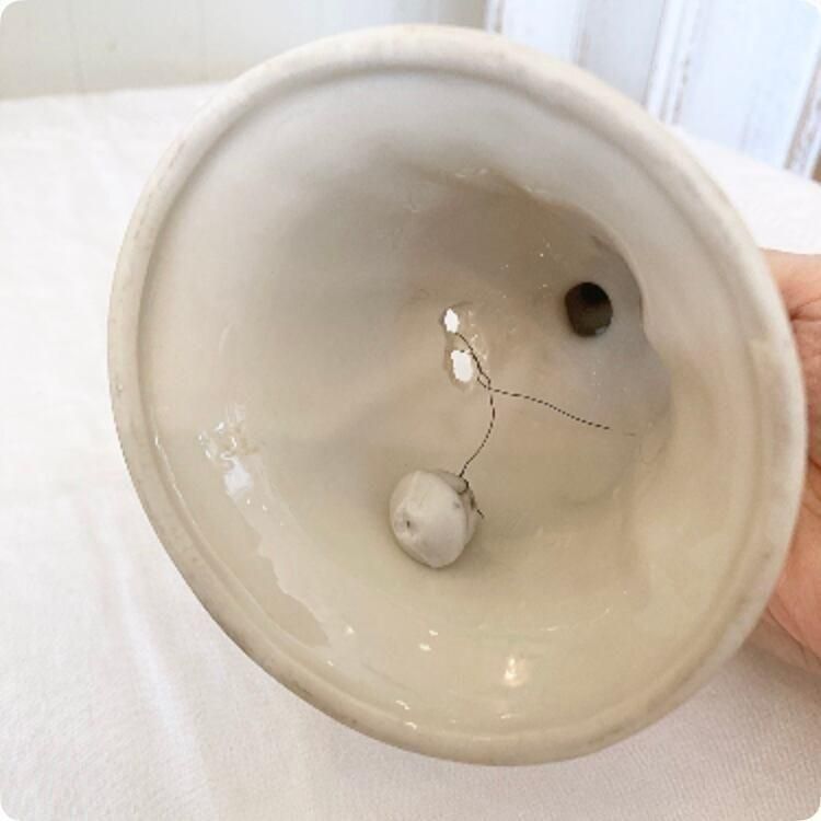 アンティーク フランス 陶器製オブジェ 呼び鈴 女性モチーフ