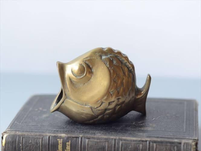 フランスヴィンテージ　真鍮　オブジェ フランス ブロカント 真鍮の魚 オブジェ ヴィンテージインテリア