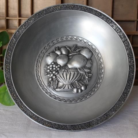 フランス アンティーク ピューター コンポート皿