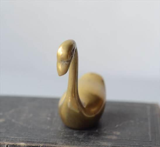 真鍮製 オブジェ 2個セット フランス アンティーク 真鍮 白鳥 オブジェ フランス ヴィンテージ インテリア