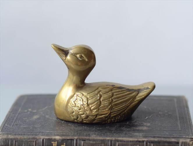 真鍮 カモ オブジェ フランス ヴィンテージ インテリア