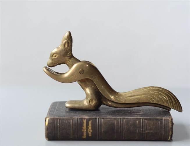 フランスから 真鍮 リスのナッツクラッカー ブラス オブジェ