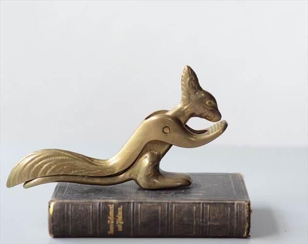 フランスから 真鍮 リスのナッツクラッカー ブラス オブジェ