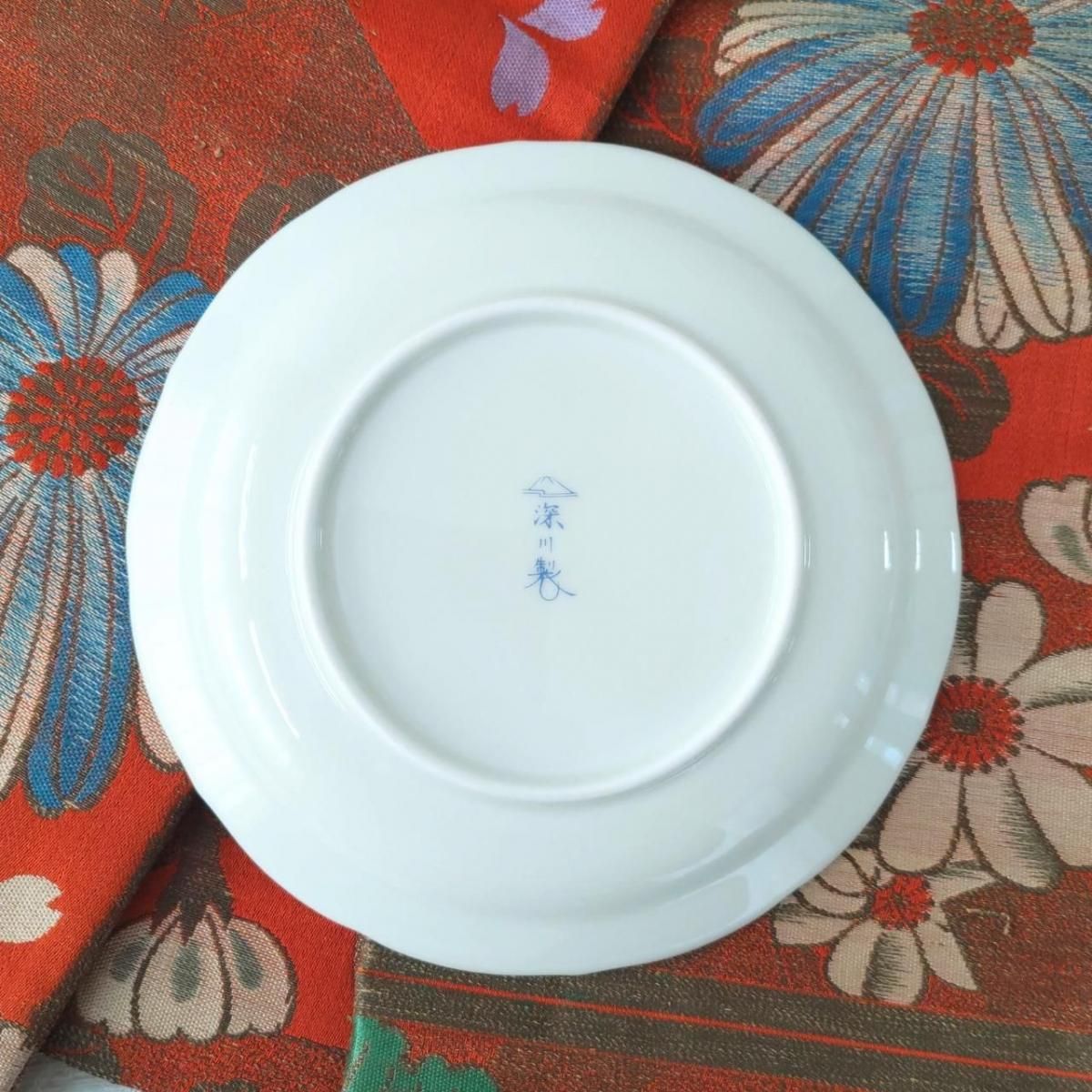 有田焼　深川製磁　六歌仙　菊割皿　銘々皿揃　5枚セット　色絵　白磁　和食器　中皿 深川製磁 - 有田焼 深川製磁 六歌仙 菊割皿 銘々皿揃 5枚セット
