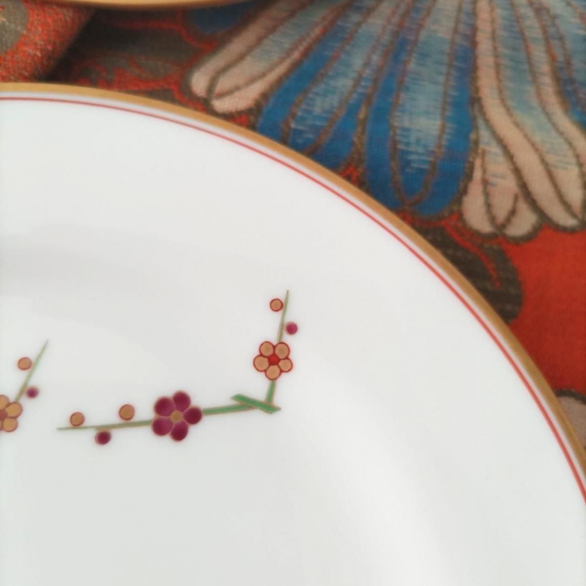 1952 香蘭社　紅椿文　皿　5客　金彩　未使用 1952 香蘭社 紅椿文 皿 5客 金彩 未使用 1952 香蘭社 紅椿文 皿
