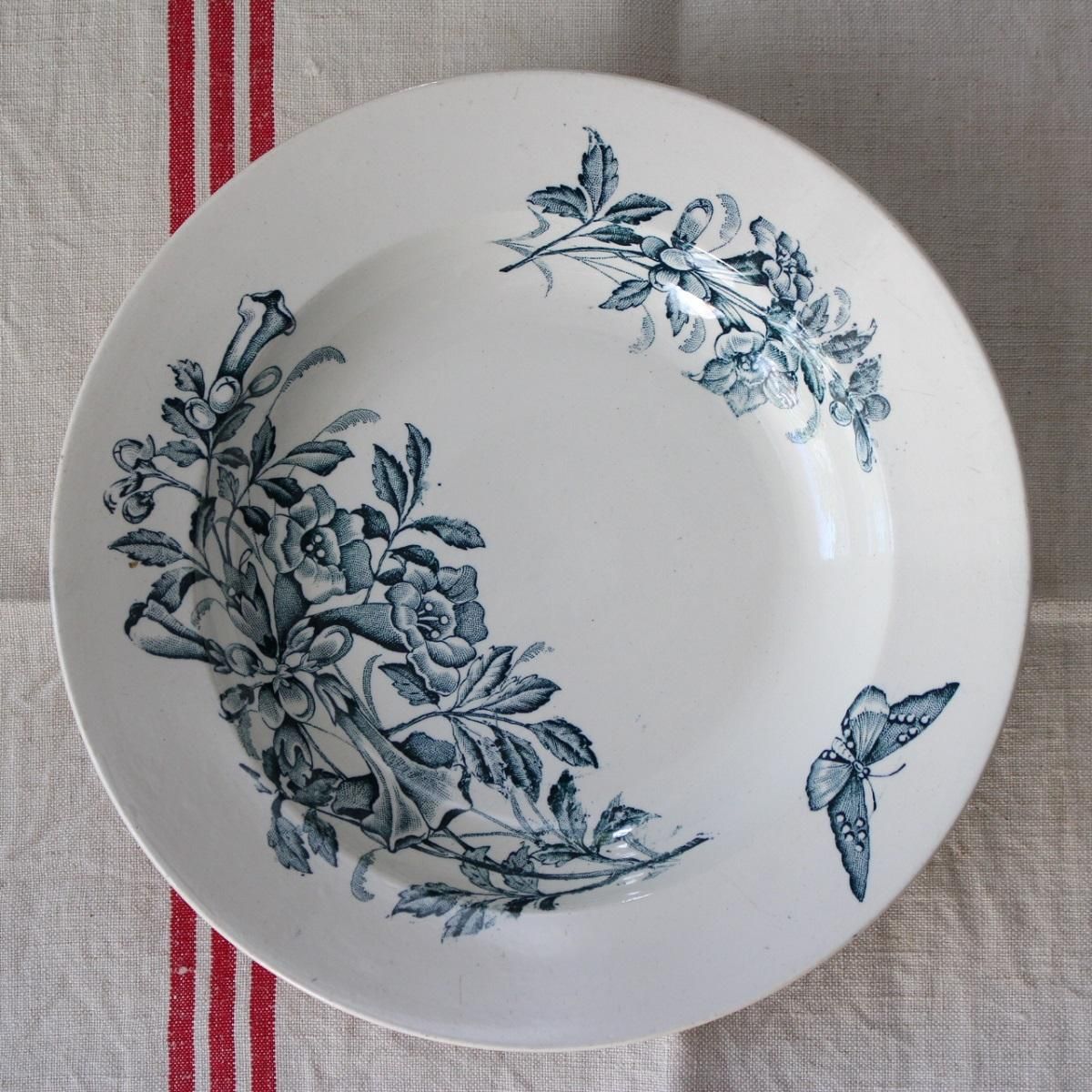 ♪ フランスアンティーク 19世紀後期〜20世紀初期 陶器製スープ皿