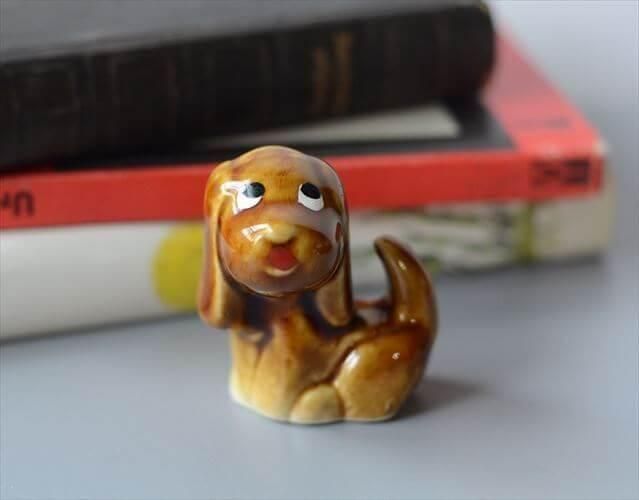 ヴィンテージ 中国美術 チン 犬 ドッグ 置物 陶器製 インテリア