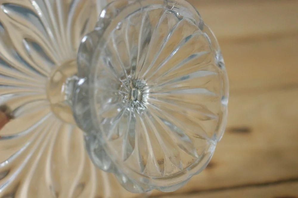 イギリスアンティークガラスコンポート 直径18cm