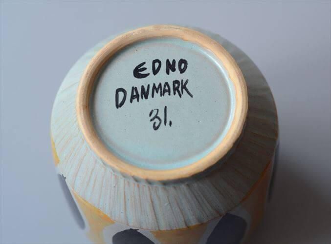 デンマーク製 1970年代 EDNO graphic vase 花瓶 北欧 花器 置物
