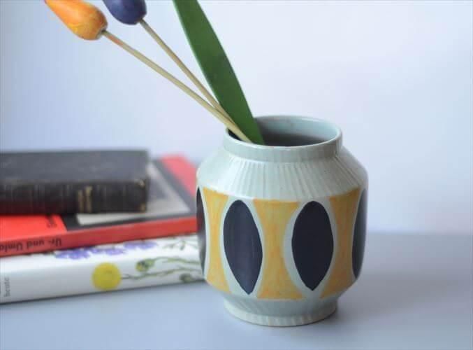 デンマーク製 1970年代 EDNO graphic vase 花瓶 北欧 花器 置物